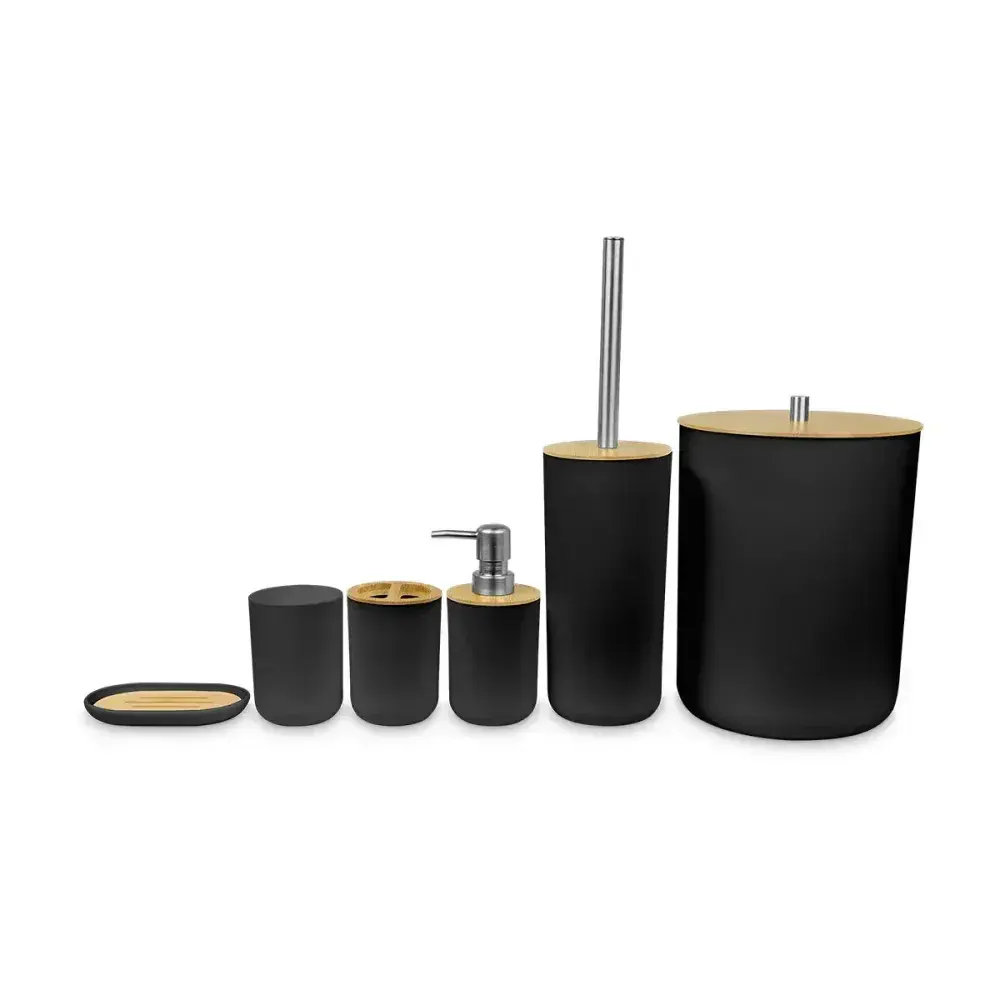 Kit acessórios para banheiro 6 peç preta Kala — fotografia 4