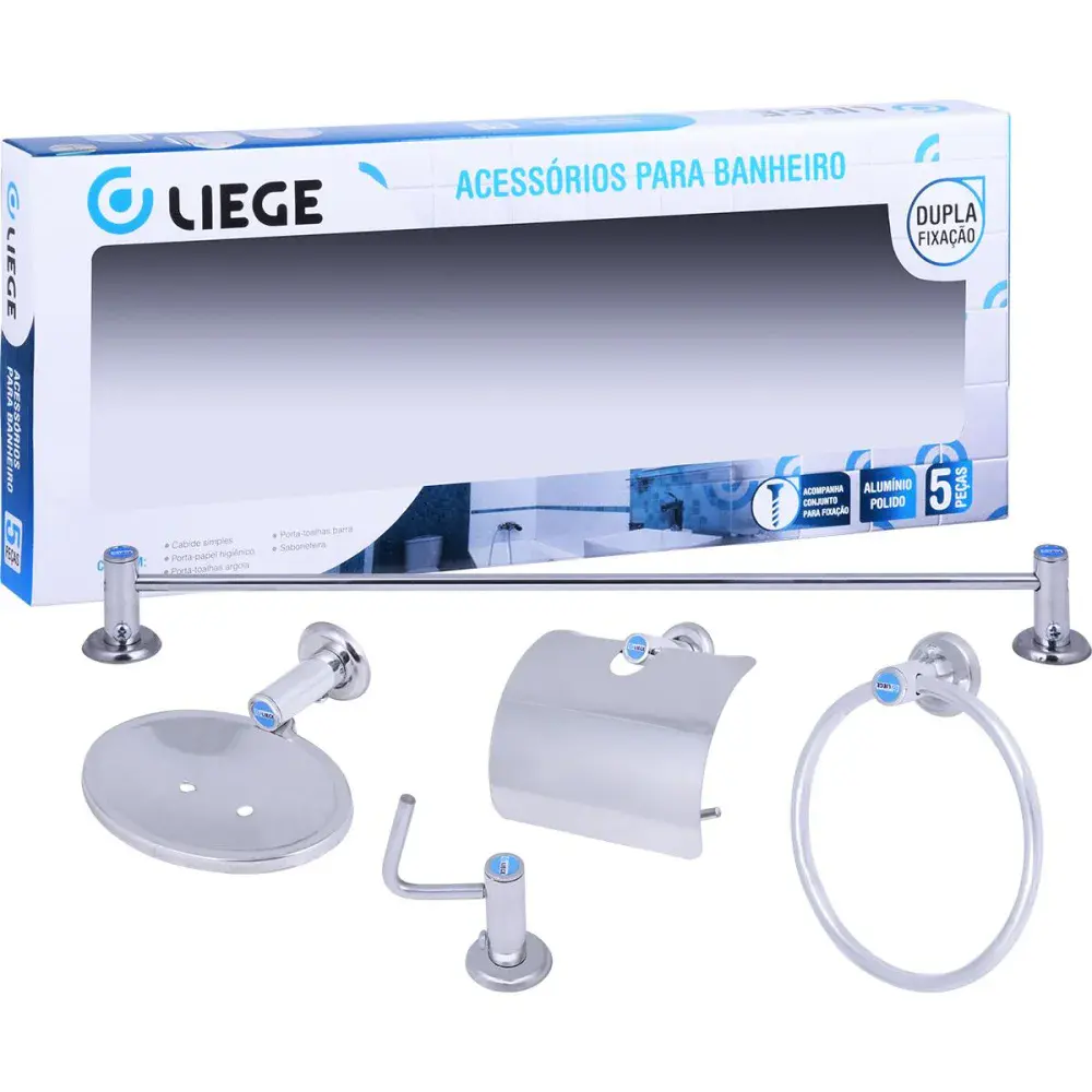 Kit acessórios para banheiro junior com 5 peç Liege