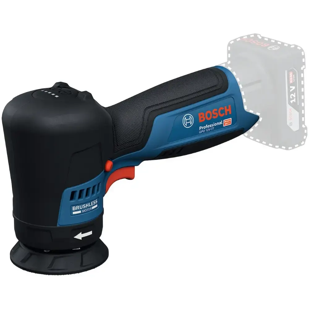 Politriz rotativa a bateria 12V 77 MM sem bateria e carregador GPO 12V-77 Bosch — fotografia de referência