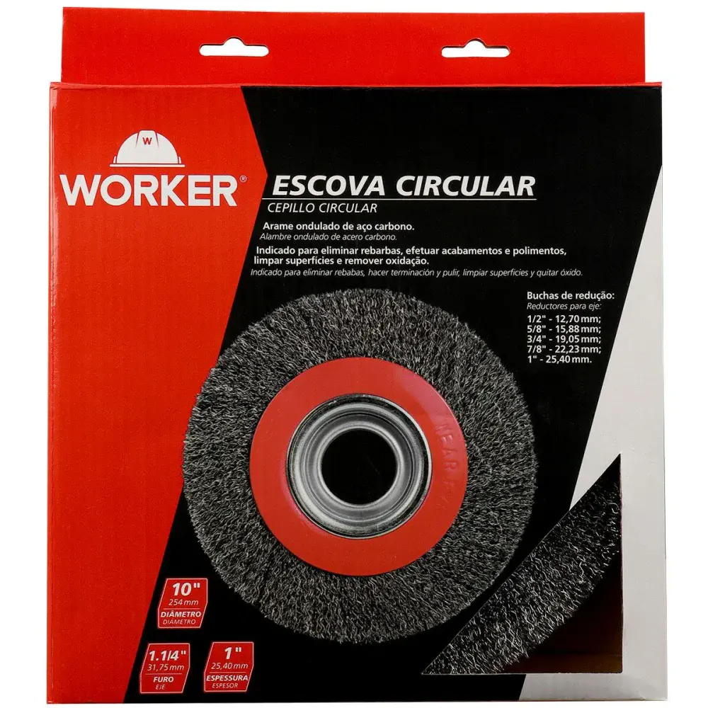Escova circular ondulado 10,1/4 da Worker — fotografia 4
