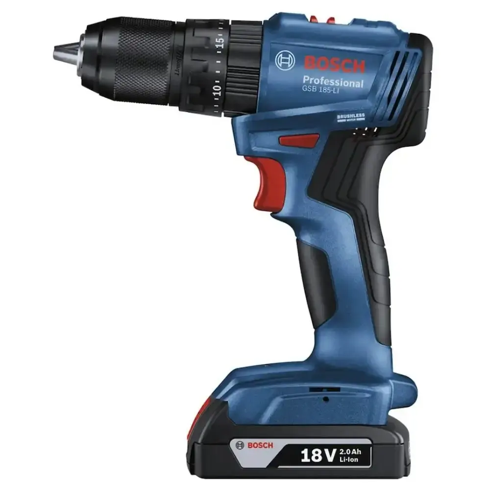 Parafusadeira de impacto a bateria 18V com maleta bateria 2.0AH bolsa e kit de pontas 33 peças Bosch Bivolt — fotografia 2