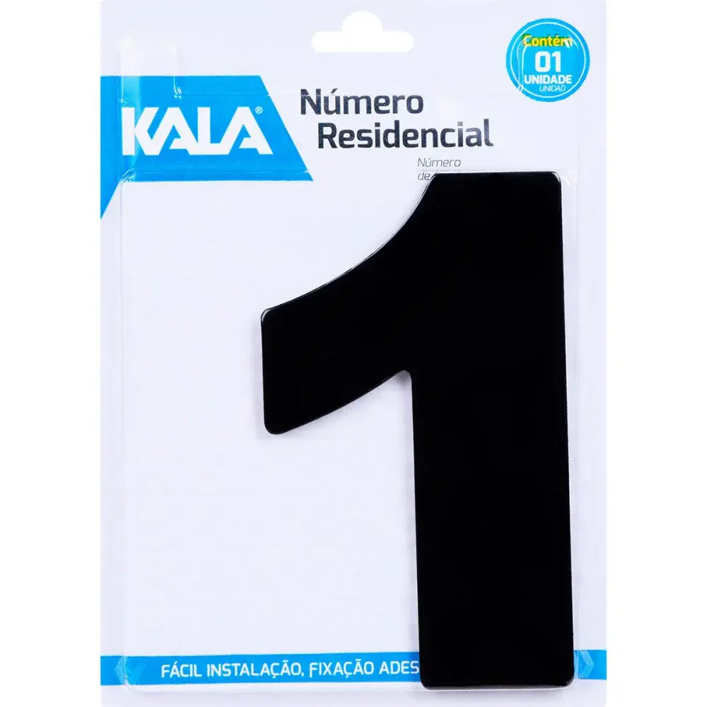 Número residencial N°1 preto 18,5CM Kala — fotografia de referência