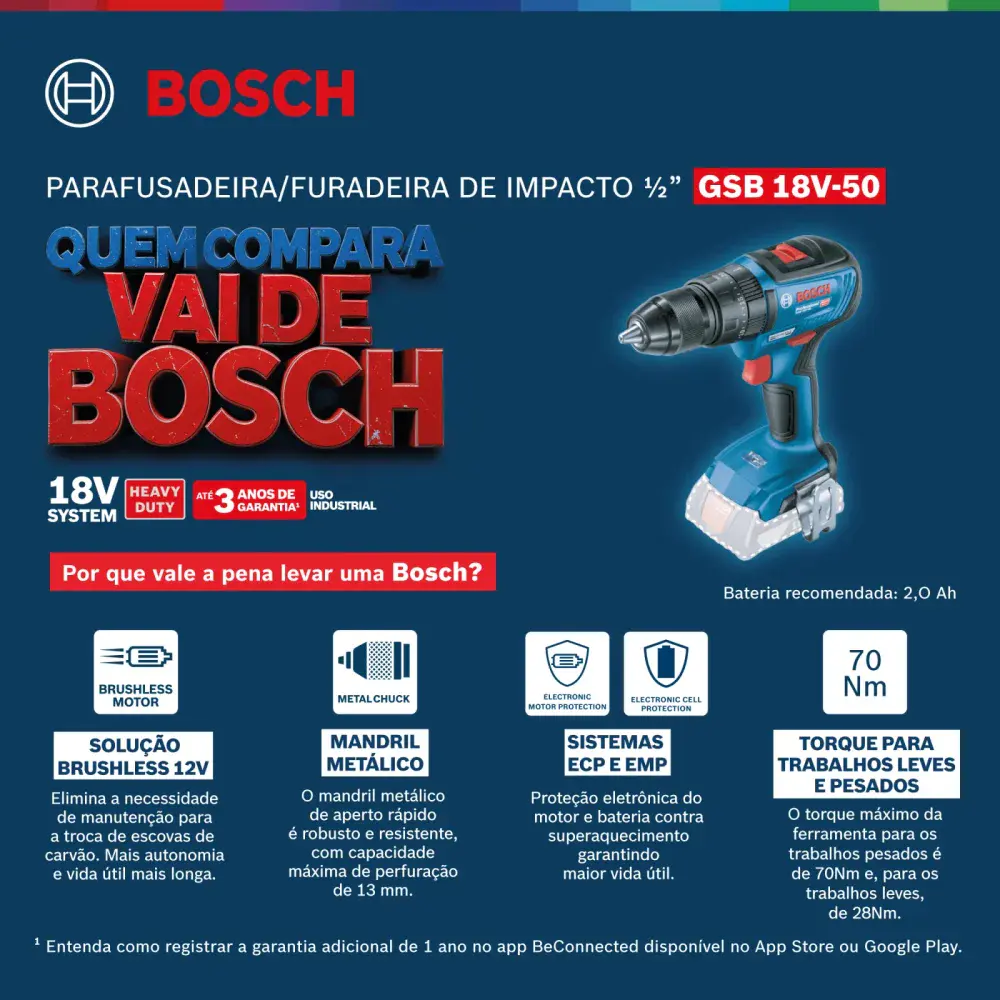 Parafusadeira furad gsb 18V-50 maleta Bosch — fotografia 12