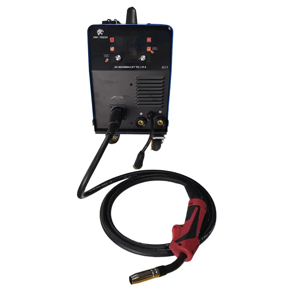Máquina de solda MIG TIG eletrodo multiprocessos 170A ak-mig/mma/lift TIG 170A AK teck USK 220 V — fotografia 7