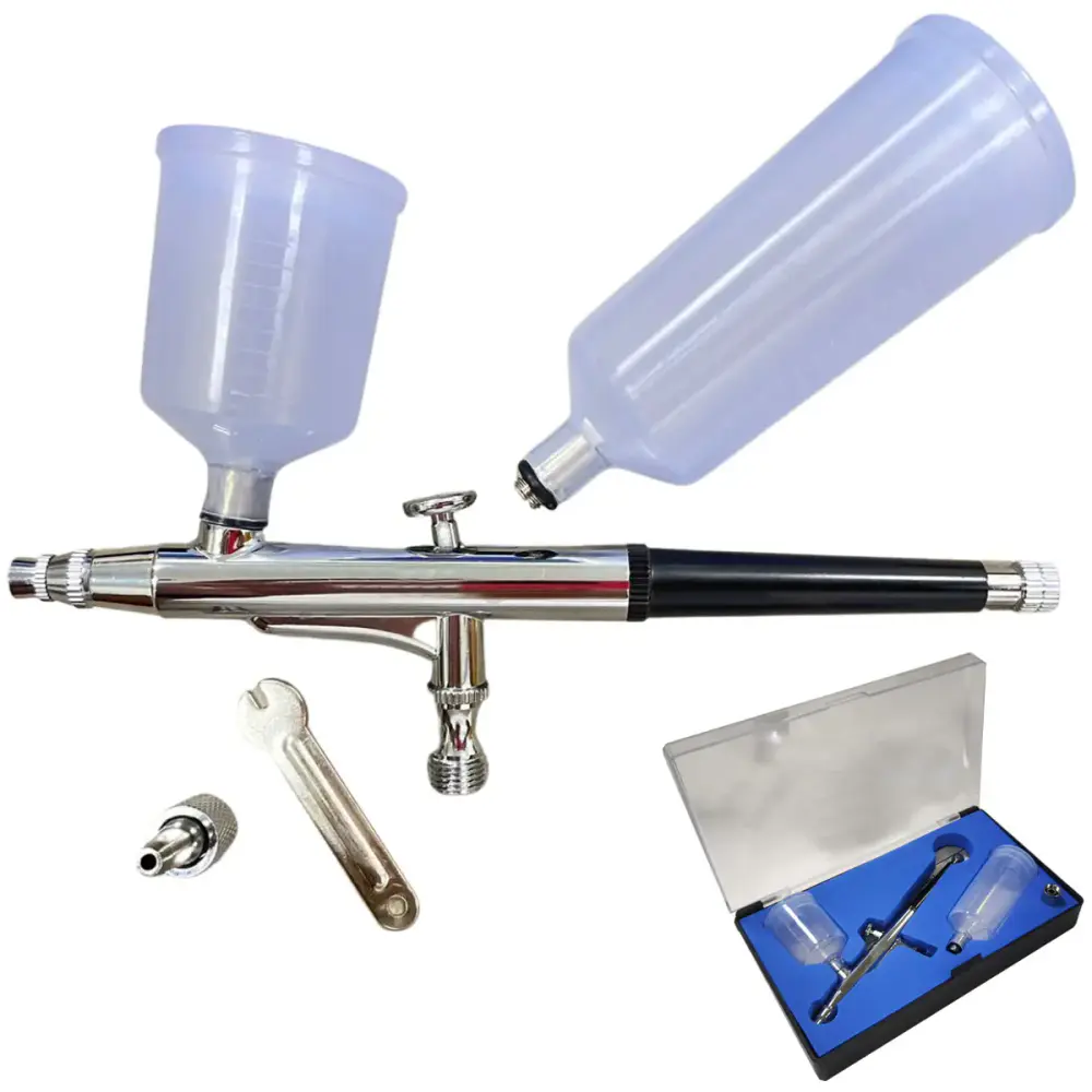 Caneta aerógrafo dupla ação 0,3 MM 2 canecas profissional EVCA-2C Evald — fotografia de referência