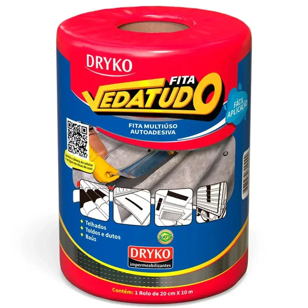 Fita autoadesiva de alumínio vedatudo 20CM x 10M Dryko — fotografia 2