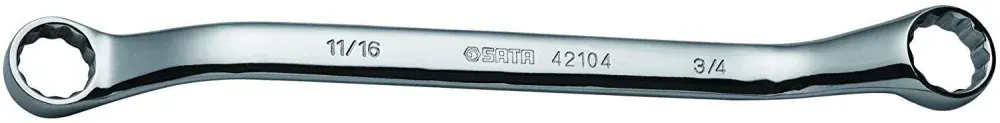 Chave estrela espelhada aço cromo vanádio 16X18MM Sata — fotografia 3