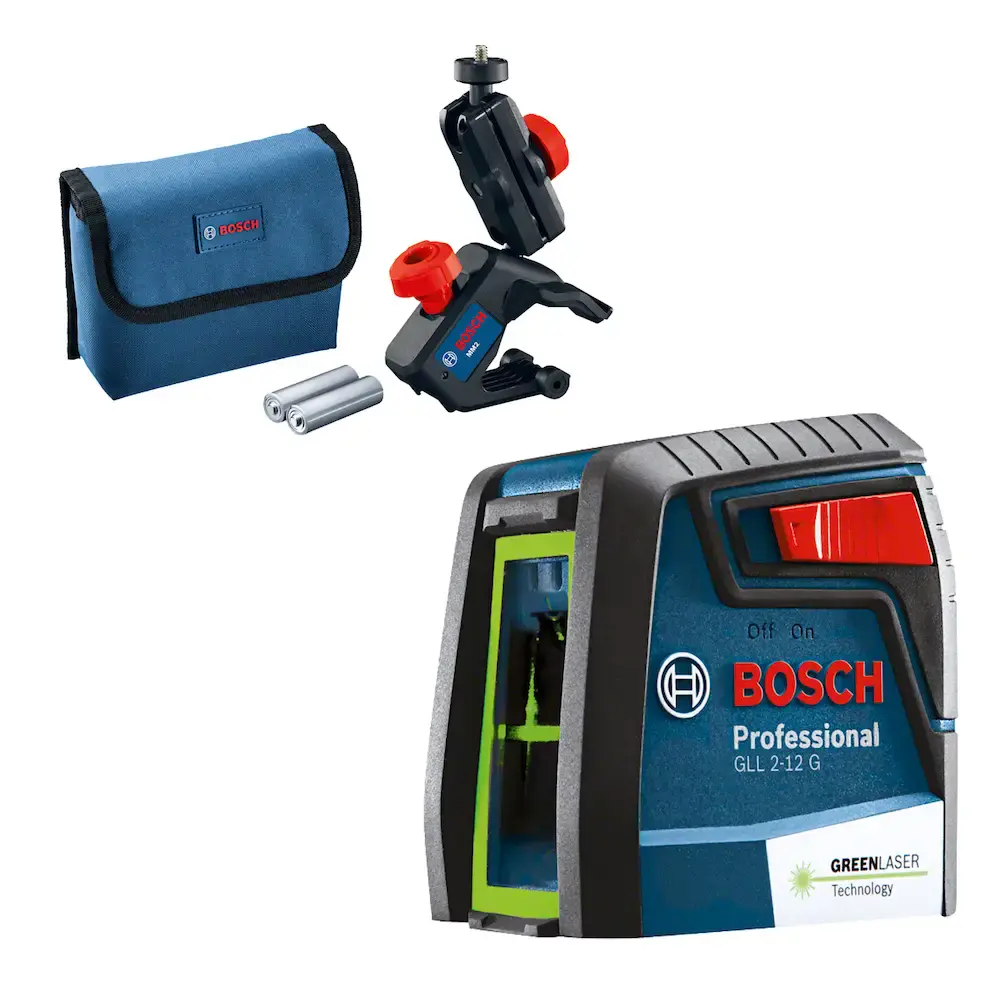 Nível Laser Verde Bosch GLL 2-12 G Alcance 12 metros com Suporte — fotografia 5