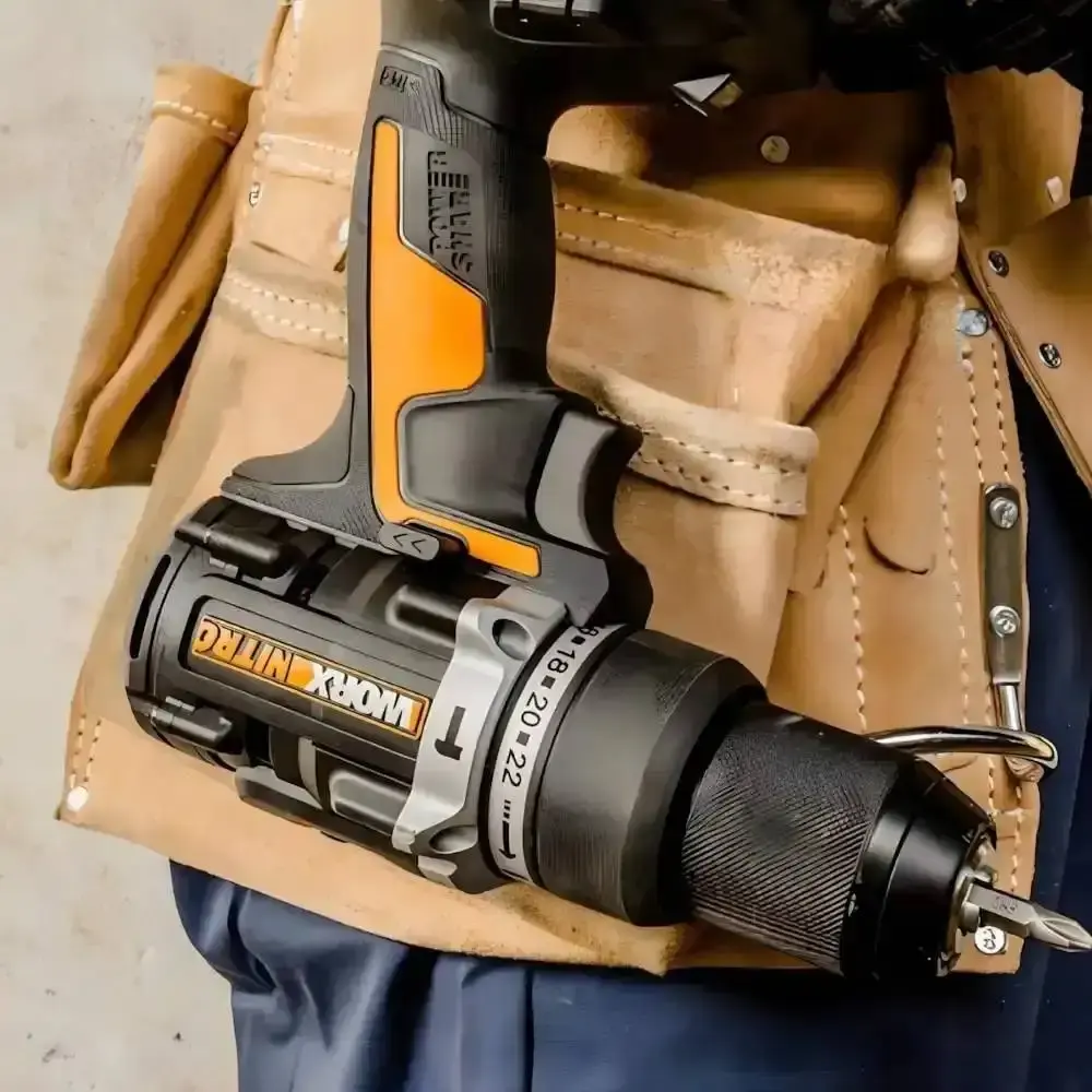 Parafusadeira e furadeira de impacto brushless 1/2POL com 2 baterias e carregador serra circular 20V worx Positec — fotografia 6