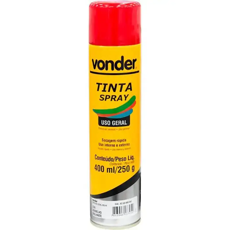 Tinta em spray 400 ML 250 GR vermelho Vonder — fotografia de referência