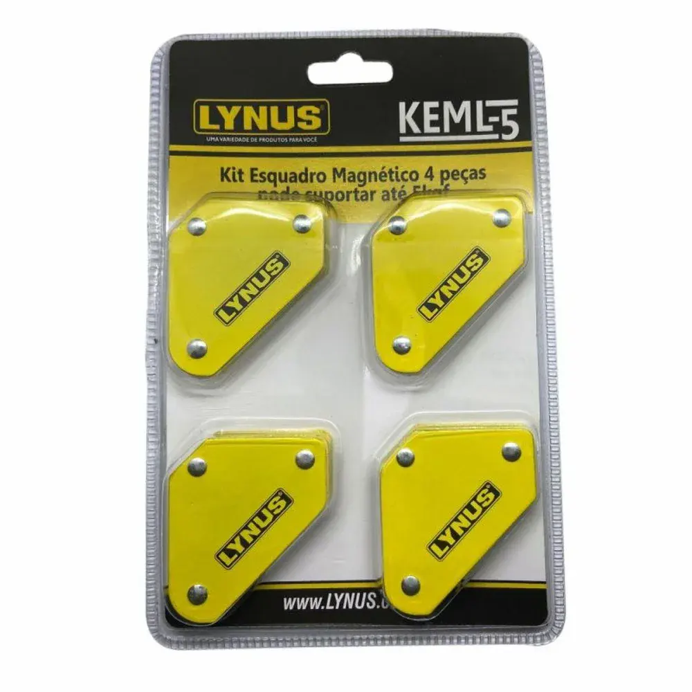 Kit esquadro magnético 4 peç KEML-5 Lynus — fotografia de referência