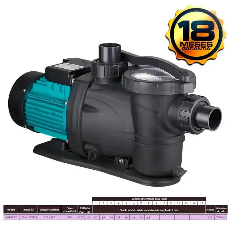 Motobomba para piscina 1/3 CV 220V monofásica XKP405 lepono — fotografia 3