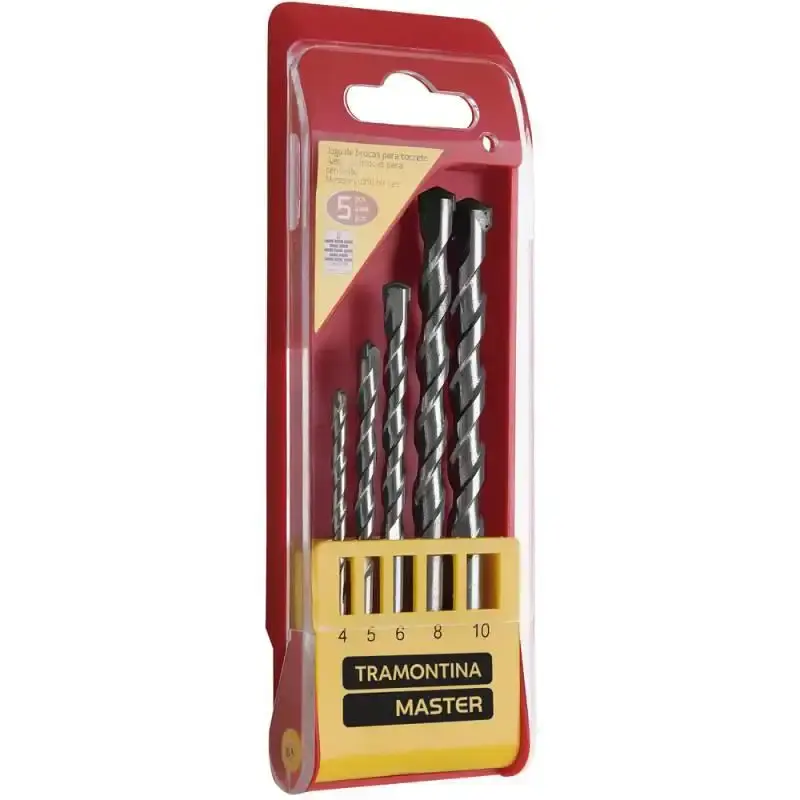 Jogo kit de brocas de widea para concreto de 4 à 10 MM com 5 peças Tramontina — fotografia de referência