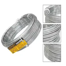 Arame galvanizado 2.77MM rolo 1KG BWG 12 Vonder — fotografia 2