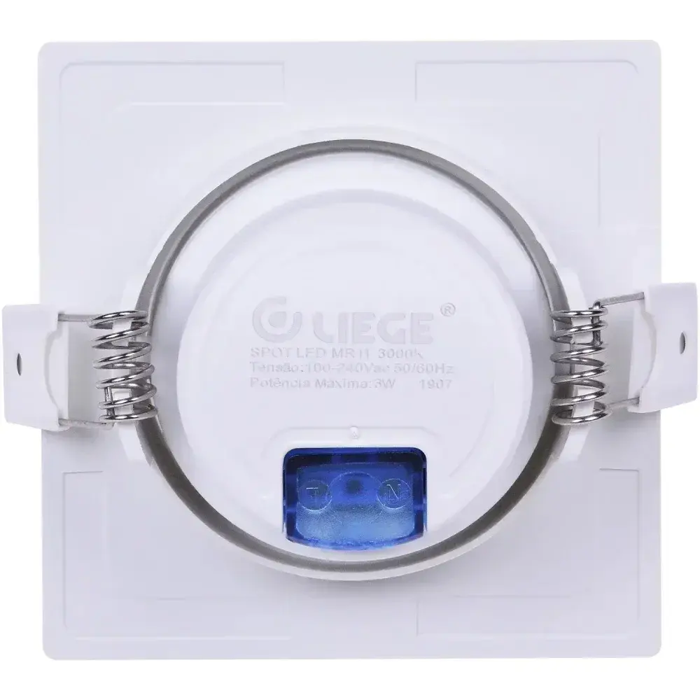 Spot led MR11 embutir quadrada 3W amarela Liege — fotografia 9