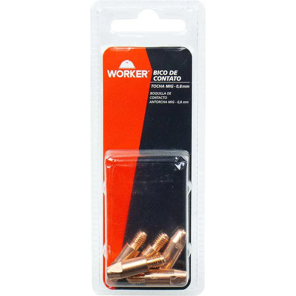 Bico de contato tocha mig 0,8MM 250 a 5 peç Worker — fotografia 5