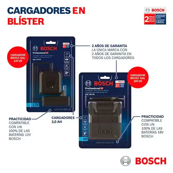 Carregador de bateria GAL 18V-20 com bateria 4.0AH Bosch Bivolt — fotografia 9
