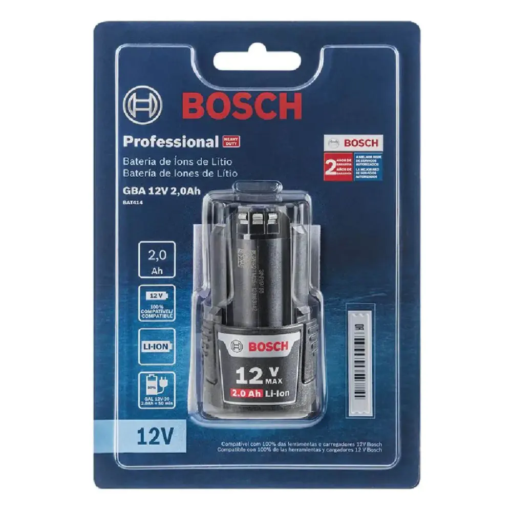 Bateria de íons de lítio 2,0AH 12V GBA Bosch — fotografia 4