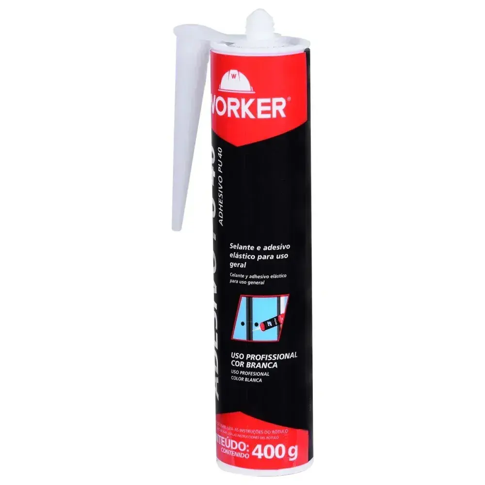 Adesivo poliuretano PU40 400G branco Worker — fotografia 8