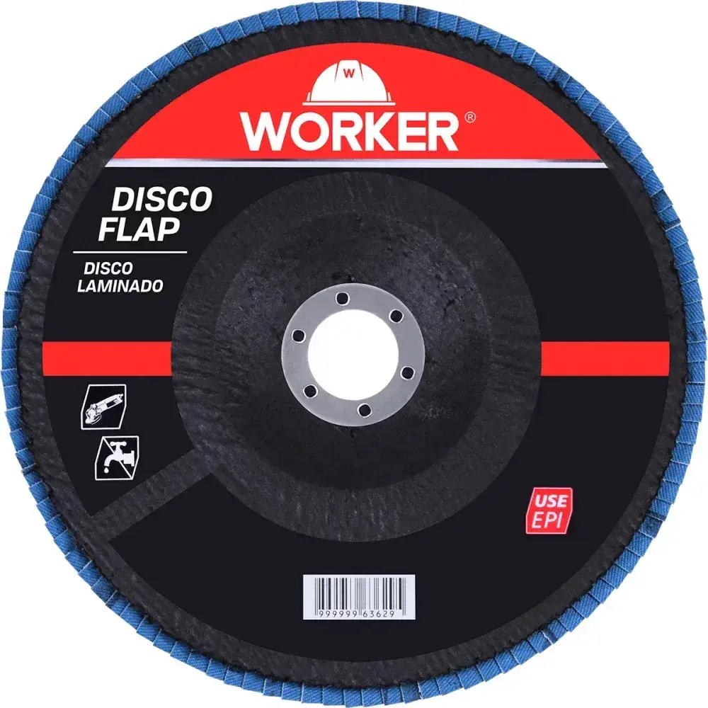 Disco flap inox curvo grão 40 7/8 8500RPM Worker — fotografia 6
