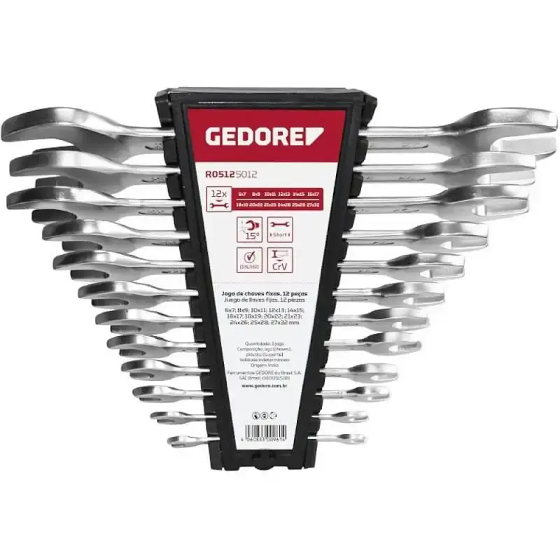 Jogo de chave fixa de 6 à 32 MM com 12 peças R05125012 gedore RED