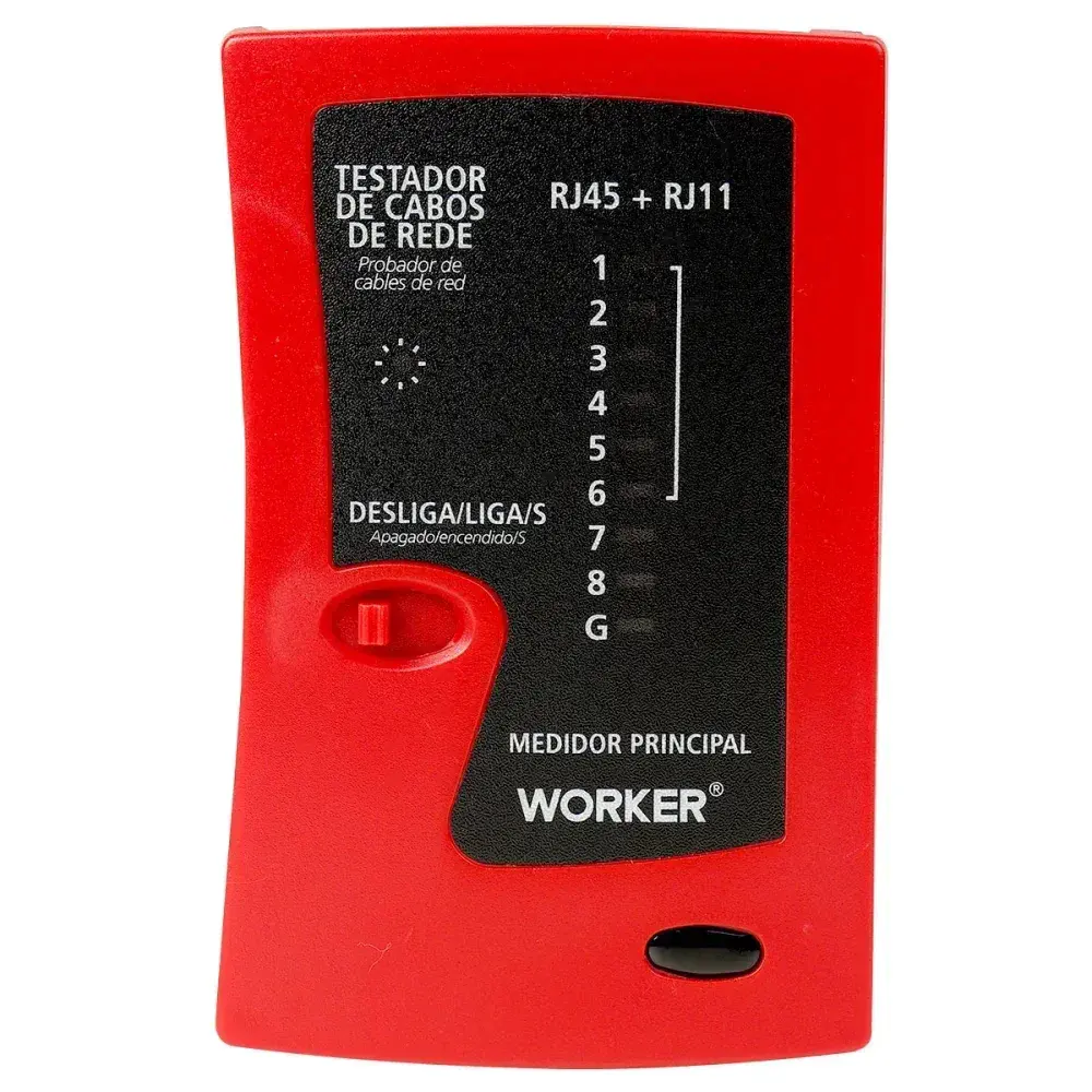 Testador de cabos RJ11/RJ12/RJ45 9V Worker — fotografia 9