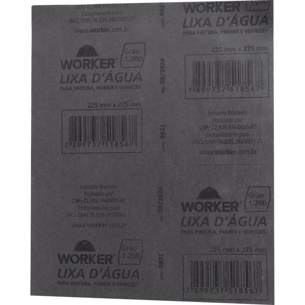 Lixa d água grão 1200 225MM x 275MM Worker — fotografia 3