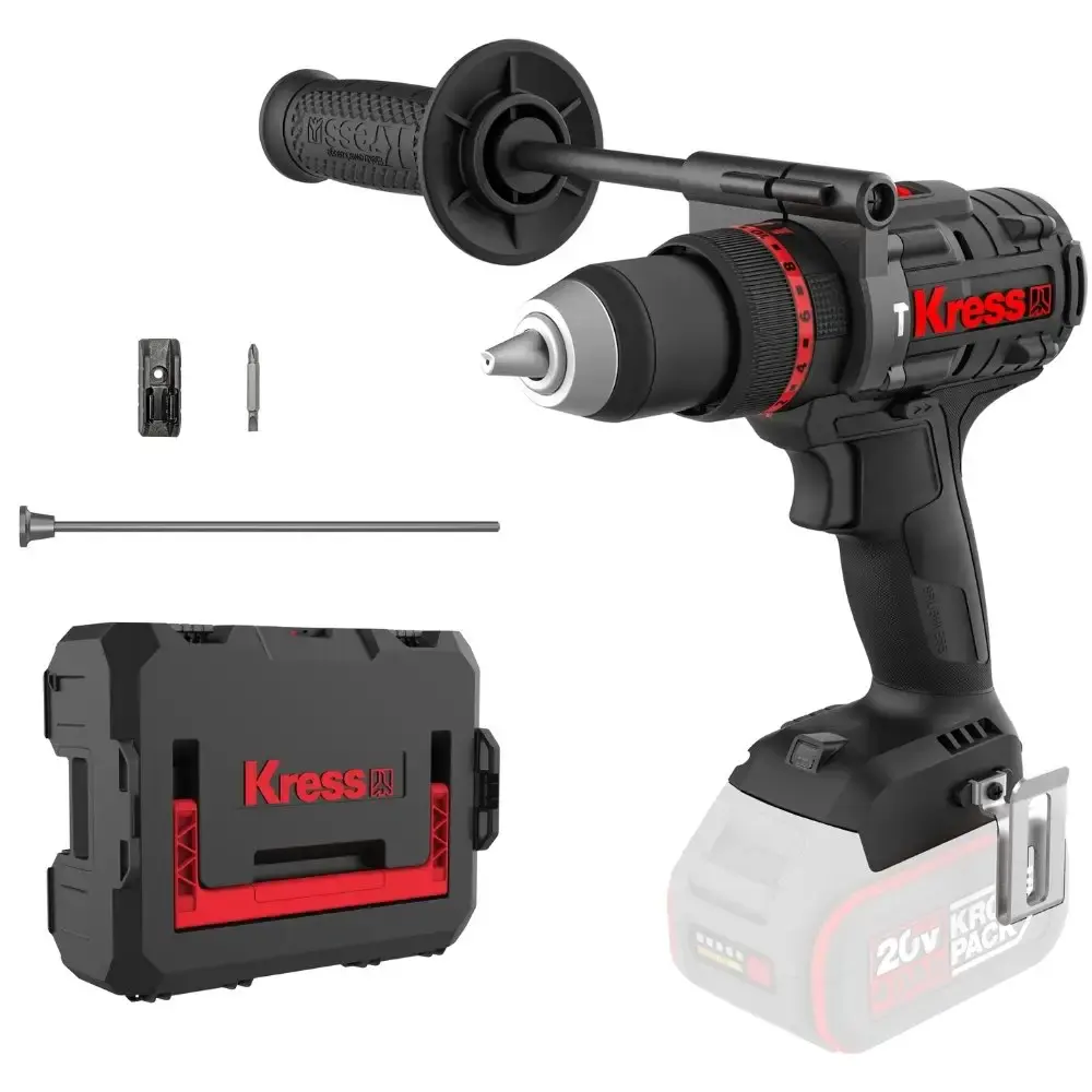 Parafusadeira furadeira de impacto 1/2POL 20V brushless sem bateria e carregador Kress — fotografia de referência