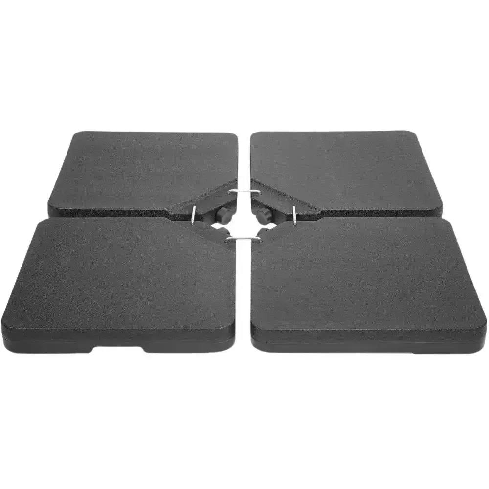 Ombrellone lateral suspenso para jardim 3,0M com base 60L 4 peças preto casa LYS Marrom — fotografia 4
