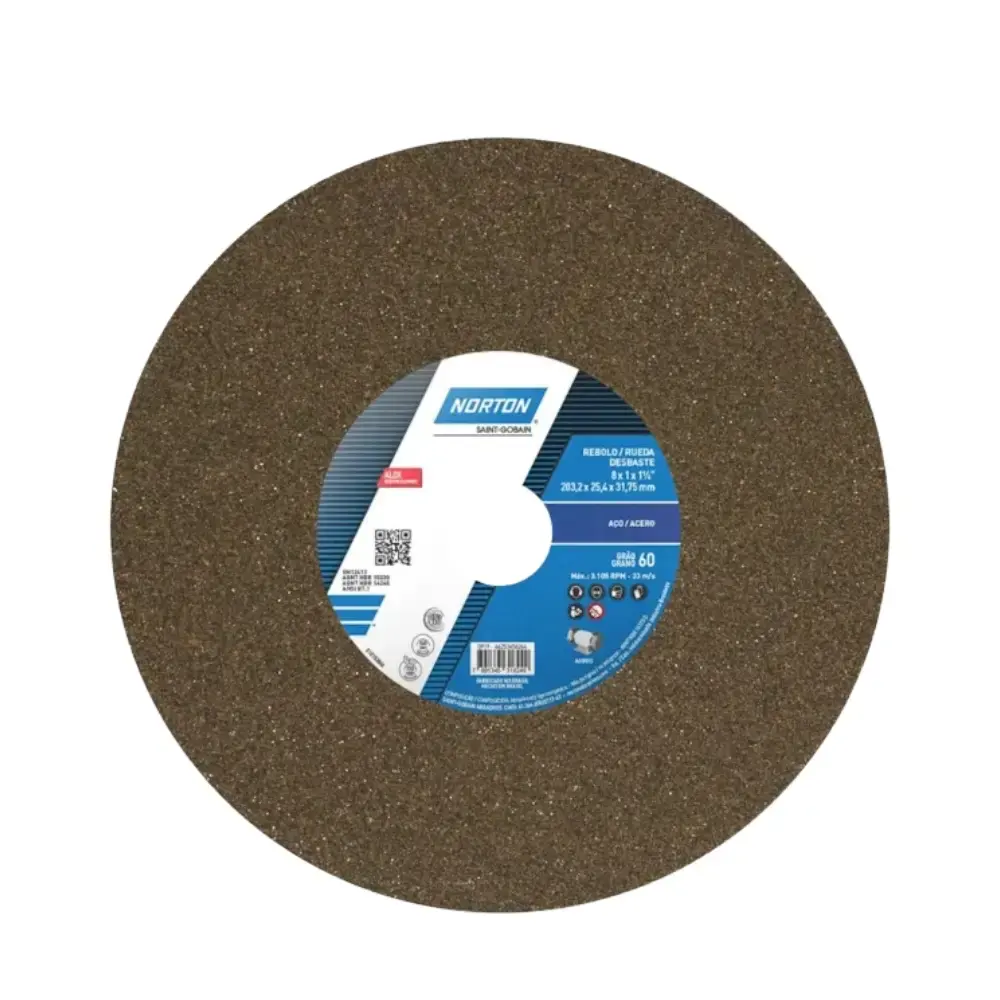 Rebolo reto para ferro 8 x 1 POL A60 66253456244 Norton