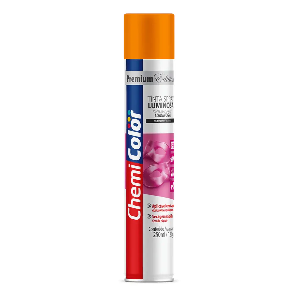 Tinta spray luminosa 250ML/120G laranja da Chemicolor — fotografia 2