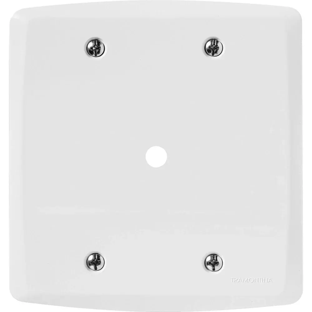 Placa com 1 furo 9,5 mm 4X4 lux² branca Tramontina — fotografia de referência