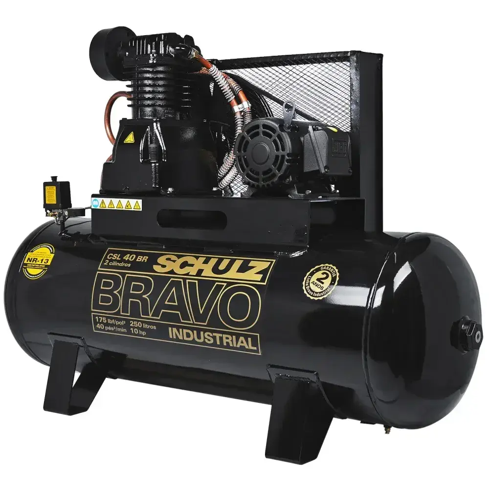 Compressor de ar 40 pés 250L bravo csl 220/380V Schulz — fotografia 8