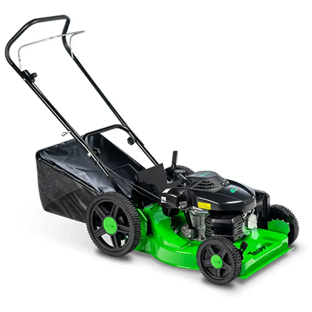 Cortador de grama gasolina 6.5 HP 4T recolhedor roda alta LF-650RM Trapp — fotografia de referência