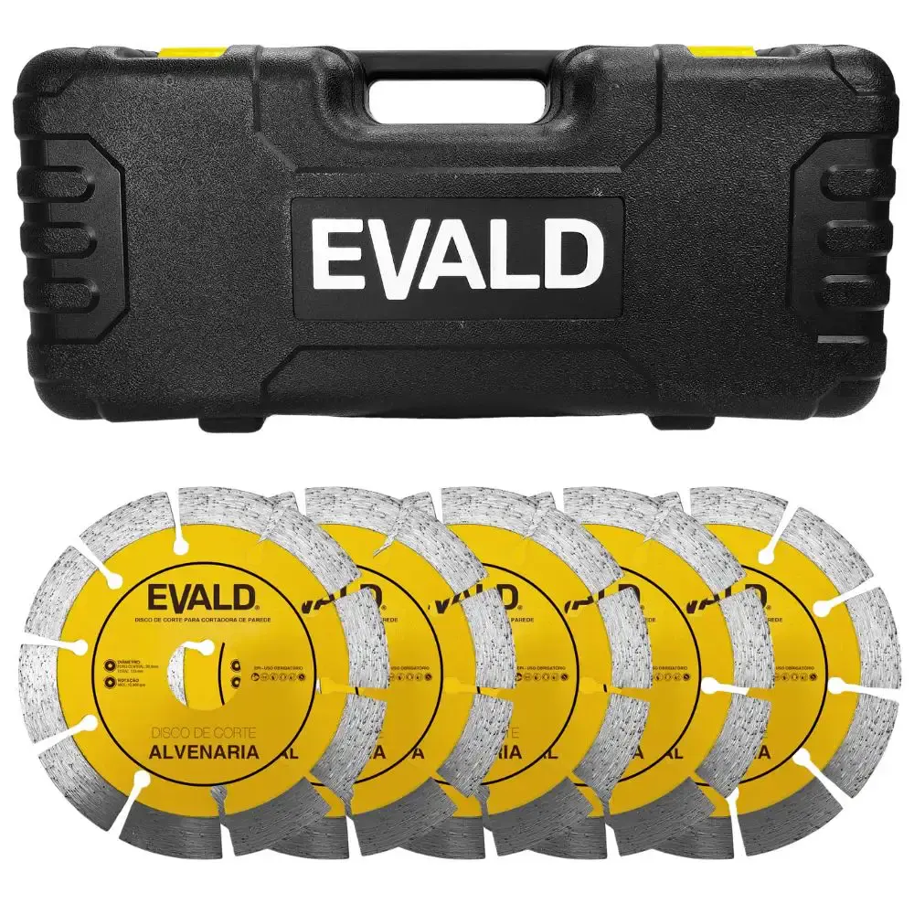 Cortadora de Parede 2400W 6500 RPM 5 Lâminas c/ Maleta e Kit Refrigeração ECP-2400 EVALD 110 V — fotografia 8