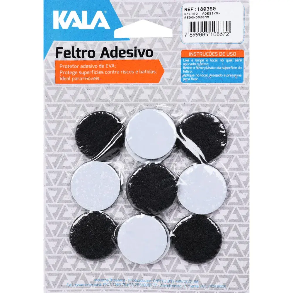 Feltro adesivado 28MM carpete cartela com 12 peç Kala — fotografia de referência