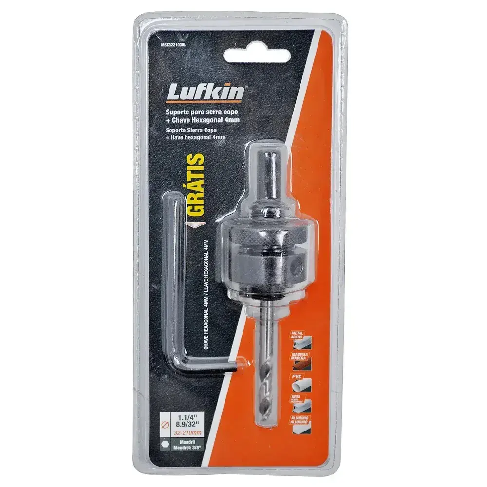 Suporte para serra copo 32 a 114MM 3/8 MSC3221038L Lufkin — fotografia de referência