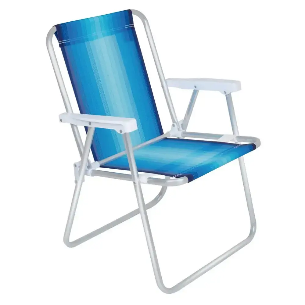 Cadeira de praia alta em alumínio azul 2239 Mor