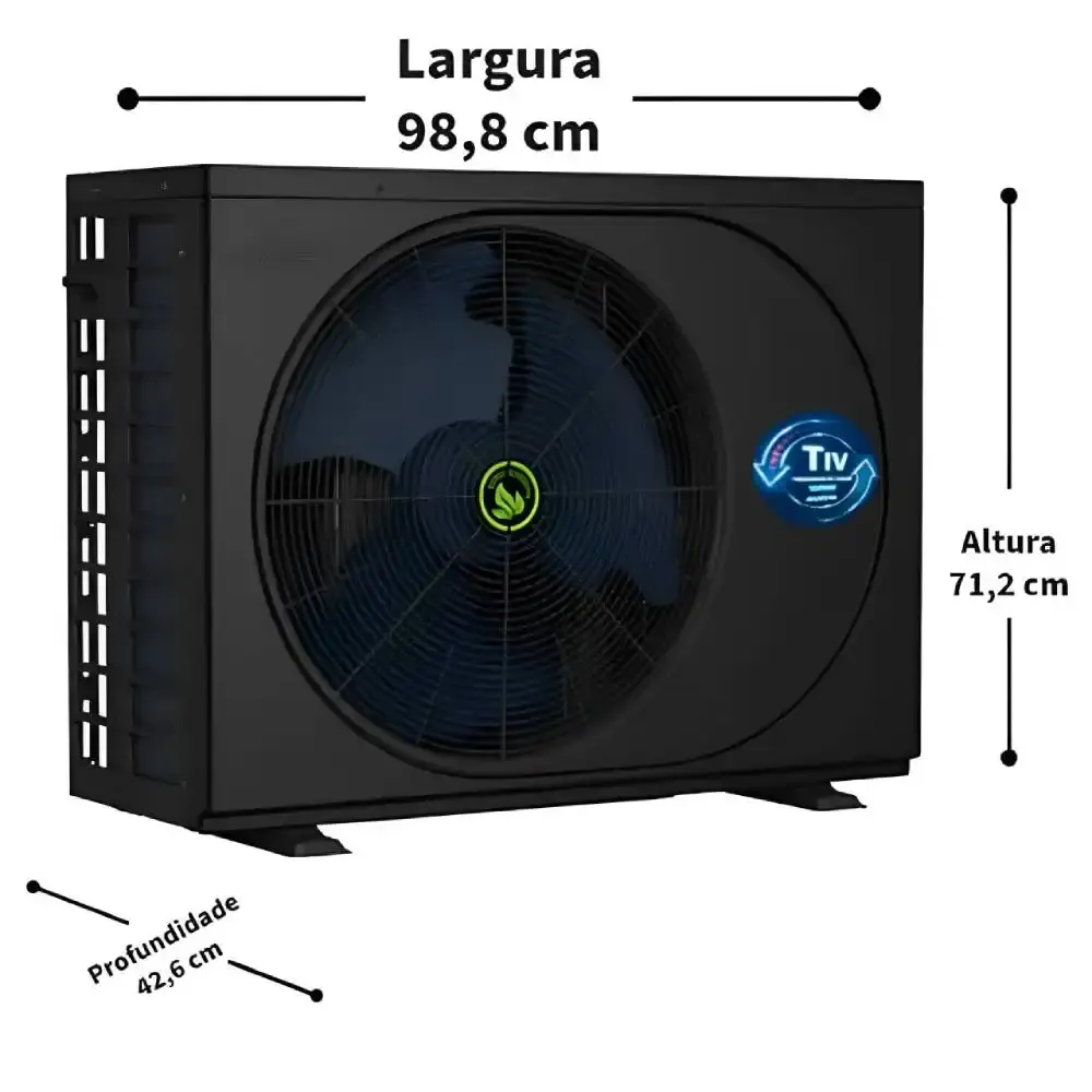 Bomba trocador de calor TIV 25 full inverter 25.000 btus p/ piscina 25000 LT 220V BIF Sodramar — fotografia 4