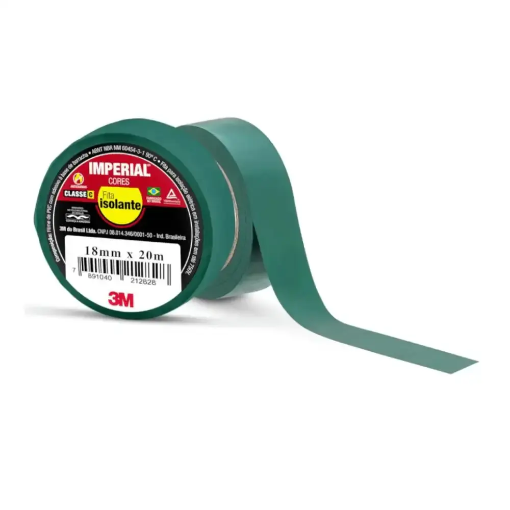 Fita isolante 20 metros multiuso imperial verde 3M — fotografia 4