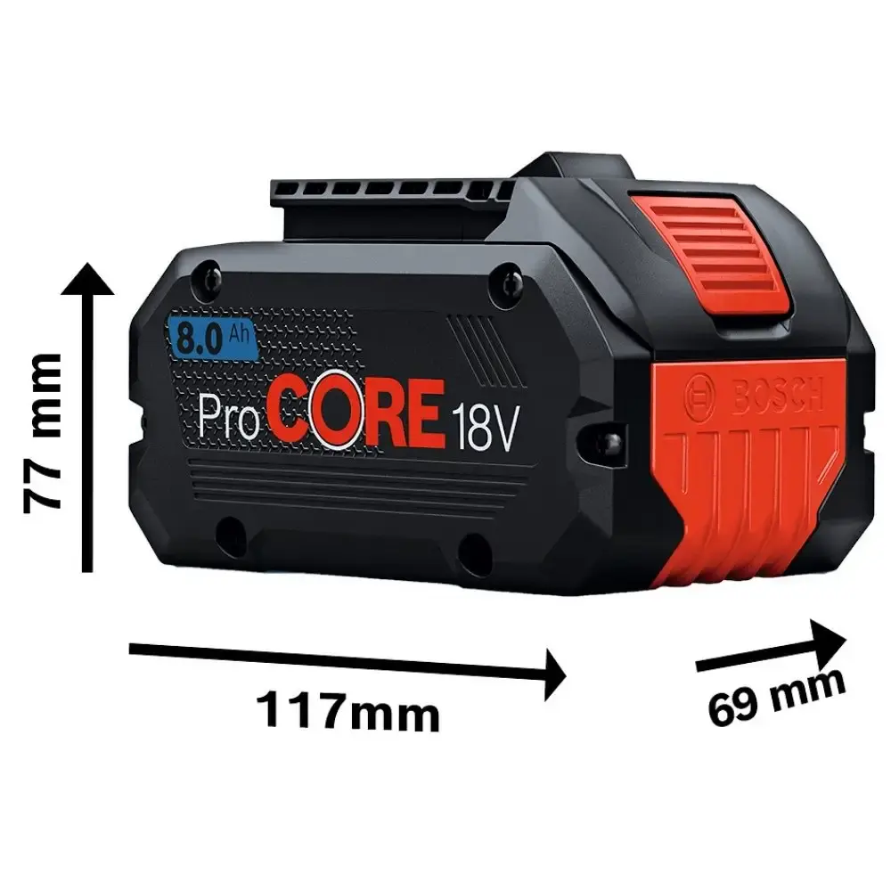 Kit de 2 baterias 8,0AH 18V procore e carregador gal 1880CV 220V Bosch — fotografia 2