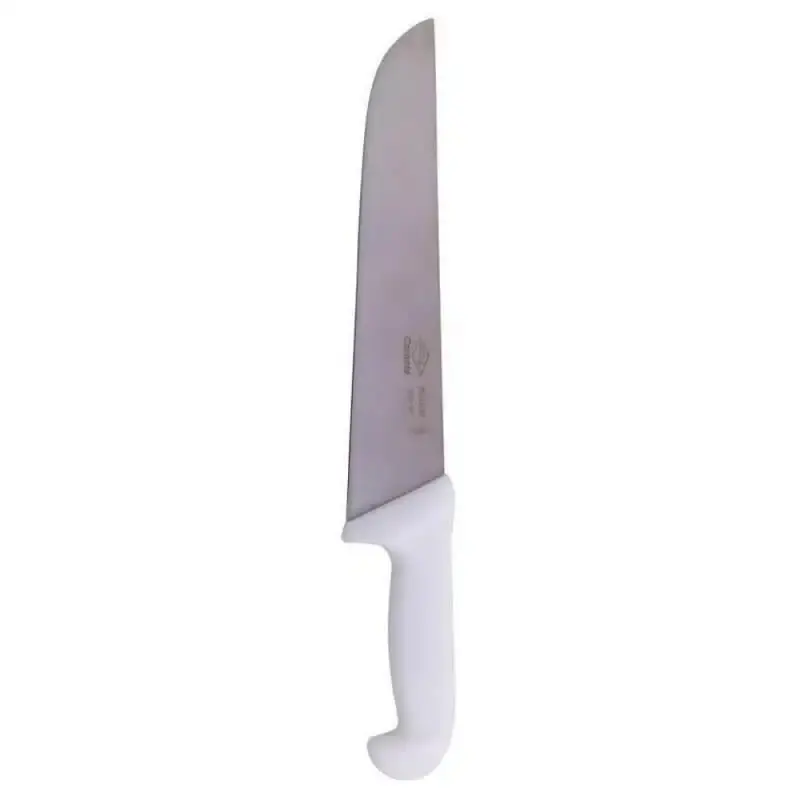 Faca larga premium para carne aço inox 10 POL 25 CM cabo branco Corneta — fotografia de referência
