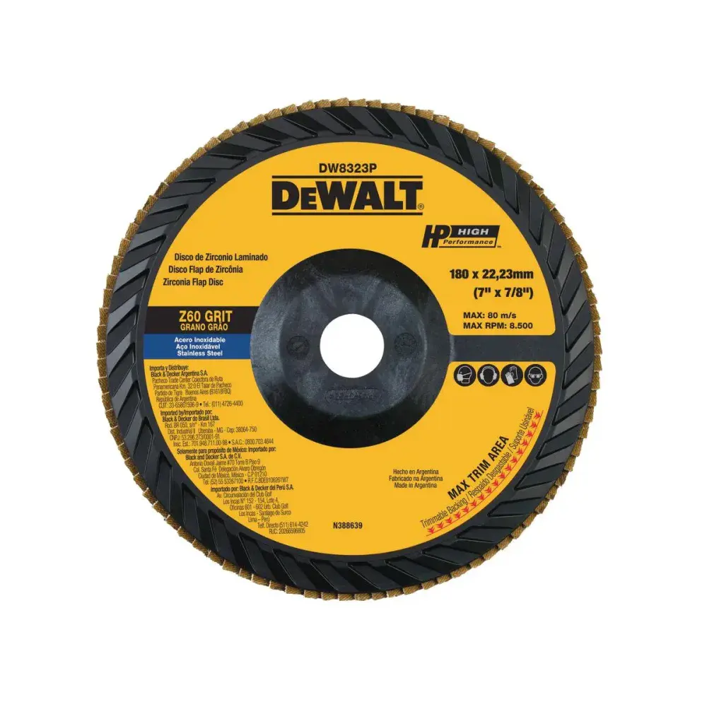 Disco de flap plástico reto G60 180MM Dewalt — fotografia de referência