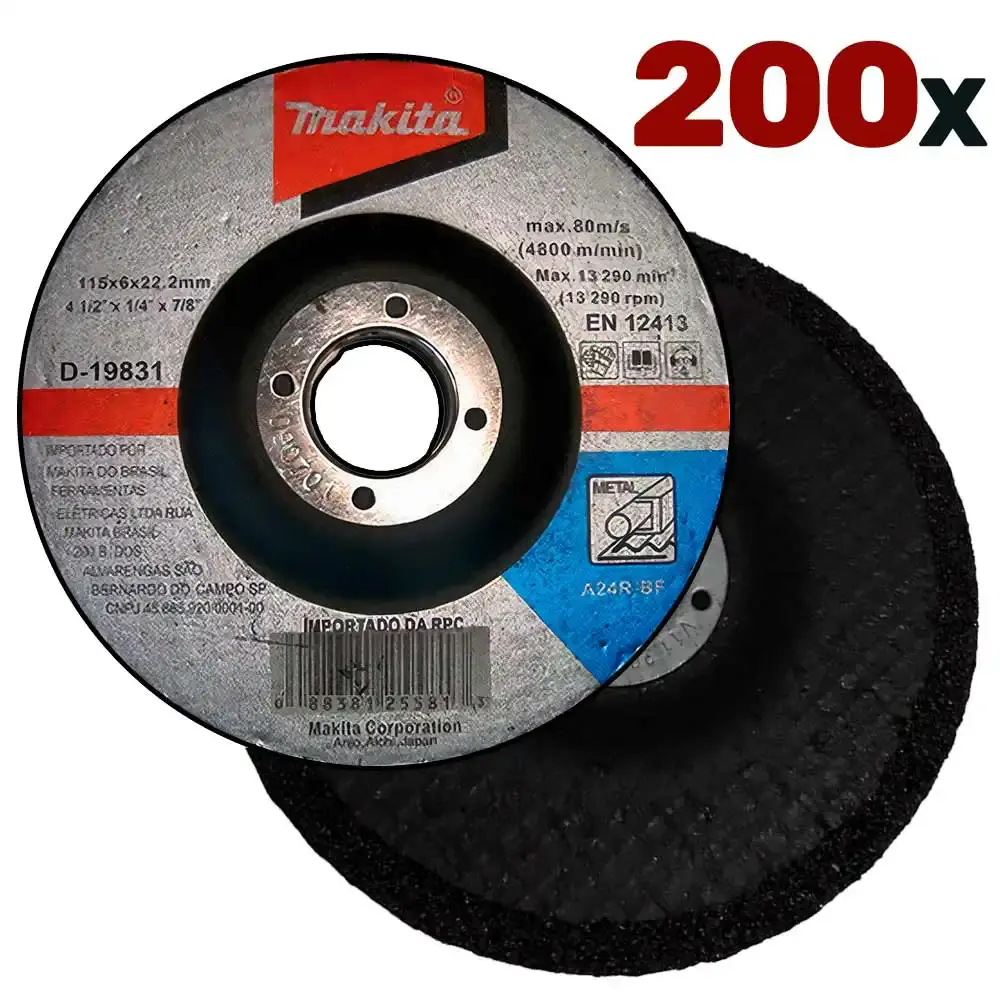 Disco de desbaste 4.1/2 POL 115 MM para metal D-19831 kit 200 unidades Makita — fotografia de referência