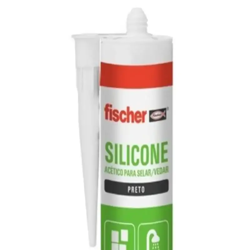 Silicone tubo 260 GR preto acético Fischer — fotografia 2