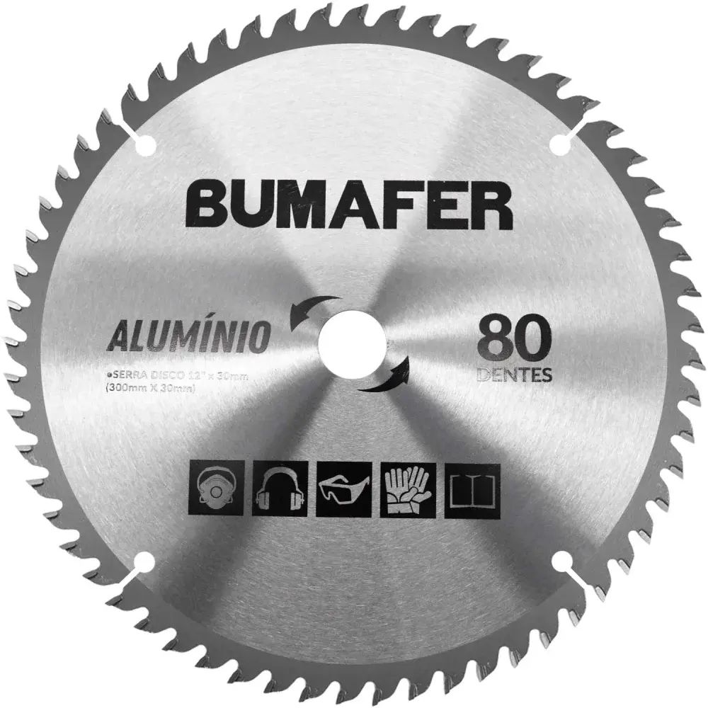 Disco de serra 12” x 30MM para alumínio 80 dentes Bumafer