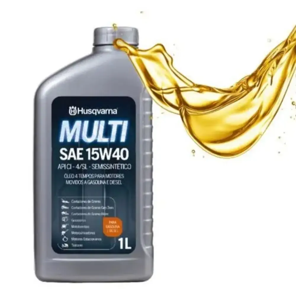 Óleo para motor 4 tempos multi 1 litro 15W40 Husqvarna — fotografia 2