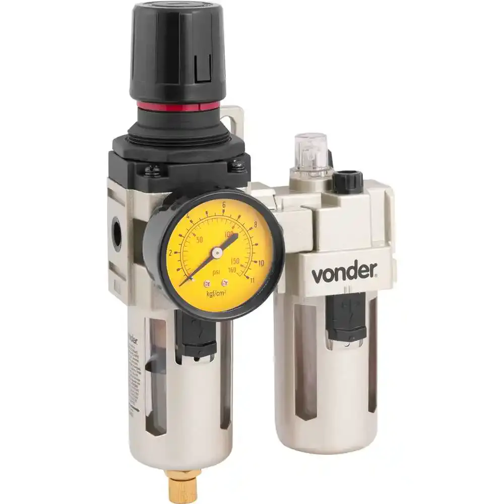 Regulador e lubrificador 1/4 POL RL 140 Vonder — fotografia de referência