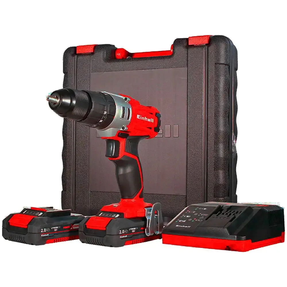 Parafusadeira e furadeira de impacto a bateria 18V 1/2" te-cd li-i com 2 bateria e carregador 451384 Einhell — fotografia de referência