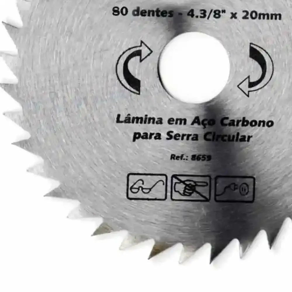 Serra circular 4.3/8 pol HSS para madeira 80 dentes evald/brasfort — fotografia 5
